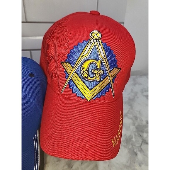 Freemason Mason Masonic Hats Caps (3) Embroidered Adjustable *READ - Picture 2 of 13
